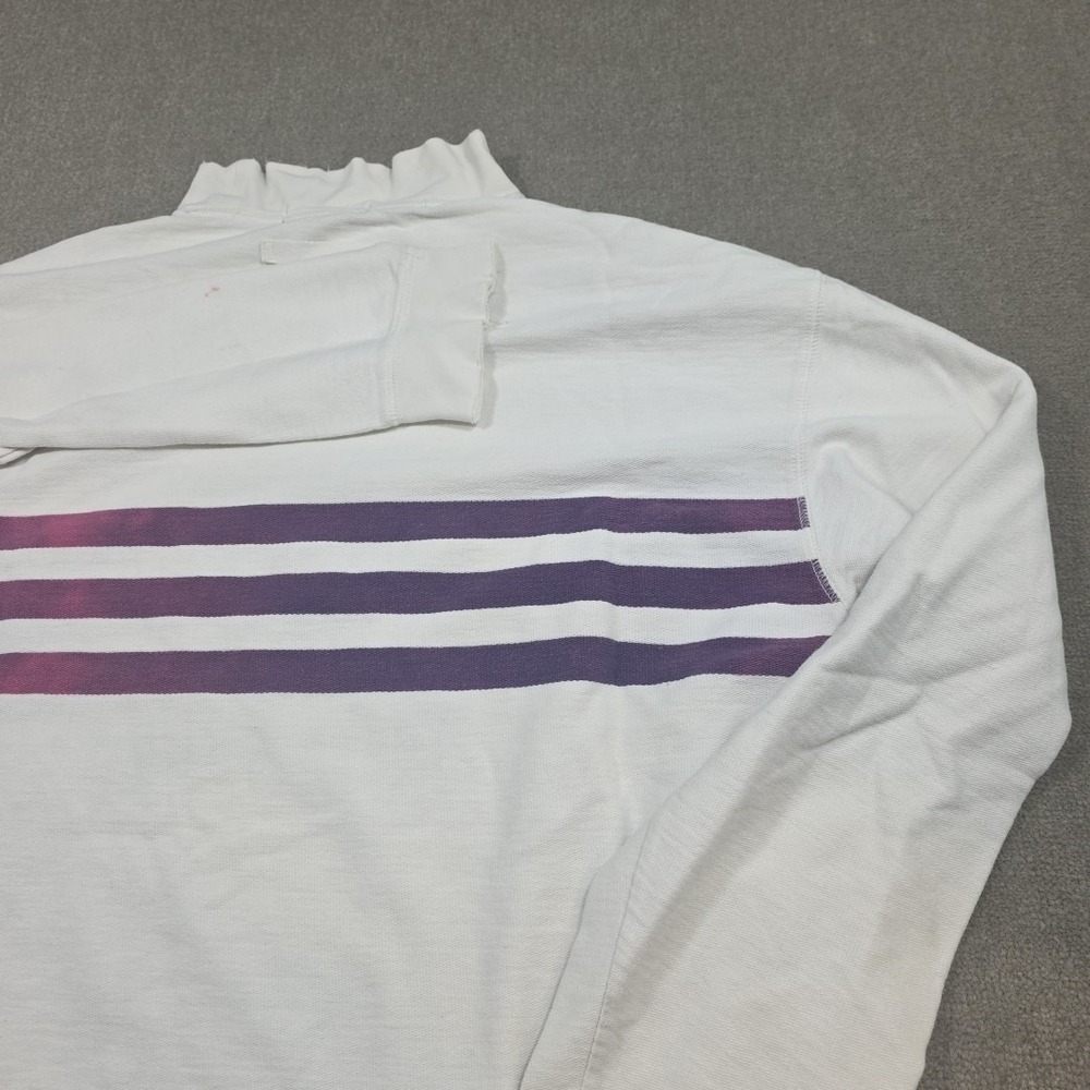 Vtg Nautica Yacht Club Embroidered Crewneck Sweatshirt 90s White Purple Pullover - Picture 11 of 15